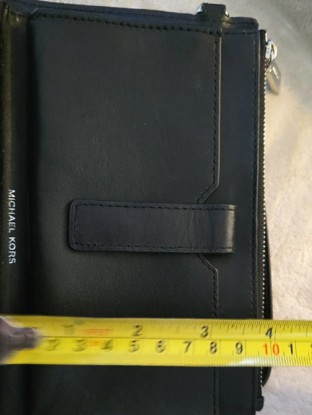 New Michael Kors Black & White Striped Wristlet Wallet